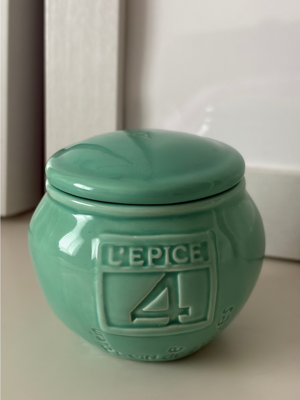 Anthropologie Mint Green L'EPICE Ceramic Jar